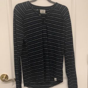 Lucky brand black and blue striped long sleeve